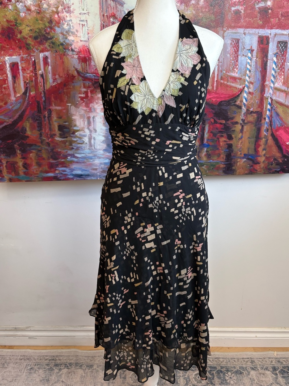 BCBG Max Azria 100% Silk Halter Dress – Size 8